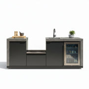 Maze Ember Small Linear Outdoor Kitchen Sink and Fridge - view 4