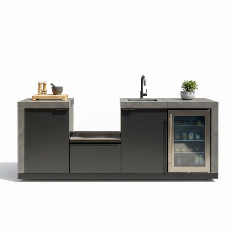 Maze Ember Small Linear Outdoor Kitchen Sink and Fridge - view 4