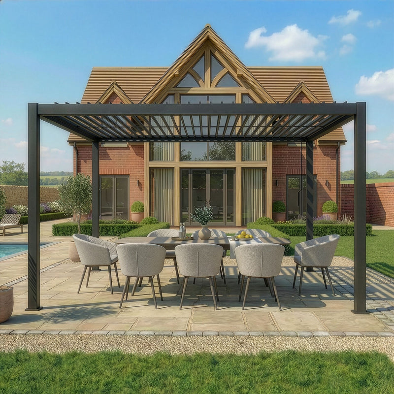 Maze Como 3m x 4m Pergola Latte louvre roof detail