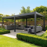Maze Como 7.8m x 4m Pergola Grey side view
