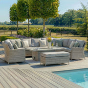Maze Oxford Royal U-Shape Sofa Set - Ceramic Glass