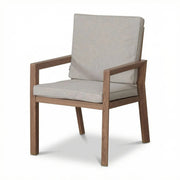 Maze New York 6 Seat Round Aluminium Dining Set - Wood Effect Almond