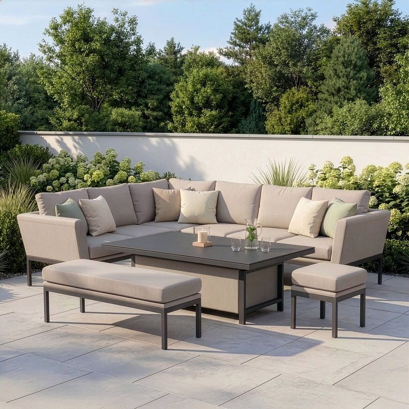 Maze Pulse Rectangular Corner Dining Set - Zinc Grey