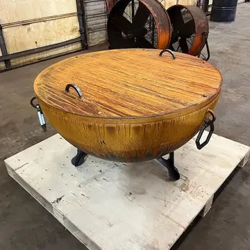 Kings Cauldron 41 Hemispherical Fire Pit – Heavy-Duty Patina Steel Outdoor Fire Bowl