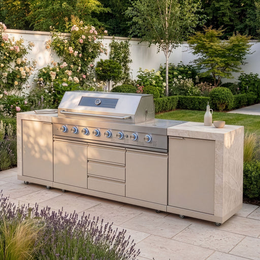 Maze Ember Linear Outdoor Kitchen 6 Burner Gas Grill Latte - main view
