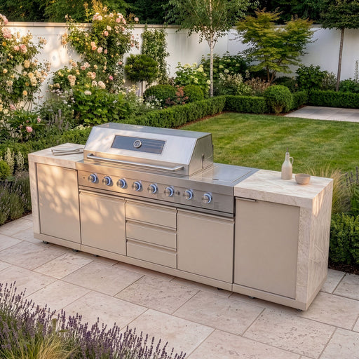 Maze Ember Linear Outdoor Kitchen 6 Burner Gas Grill Latte - view 2