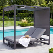 Maze Outdoor Fabric Allure Cabana Double Sunlounger - Zinc Grey