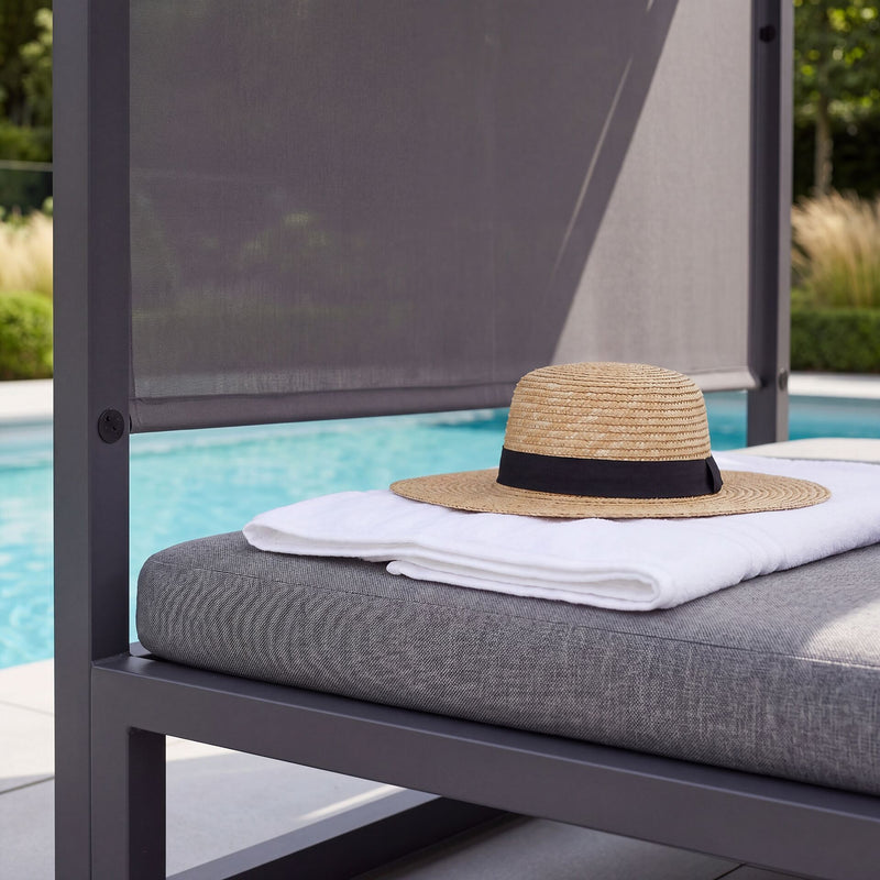 Maze - Outdoor Fabric Allure Cabana Double Sunlounger - Zinc Grey