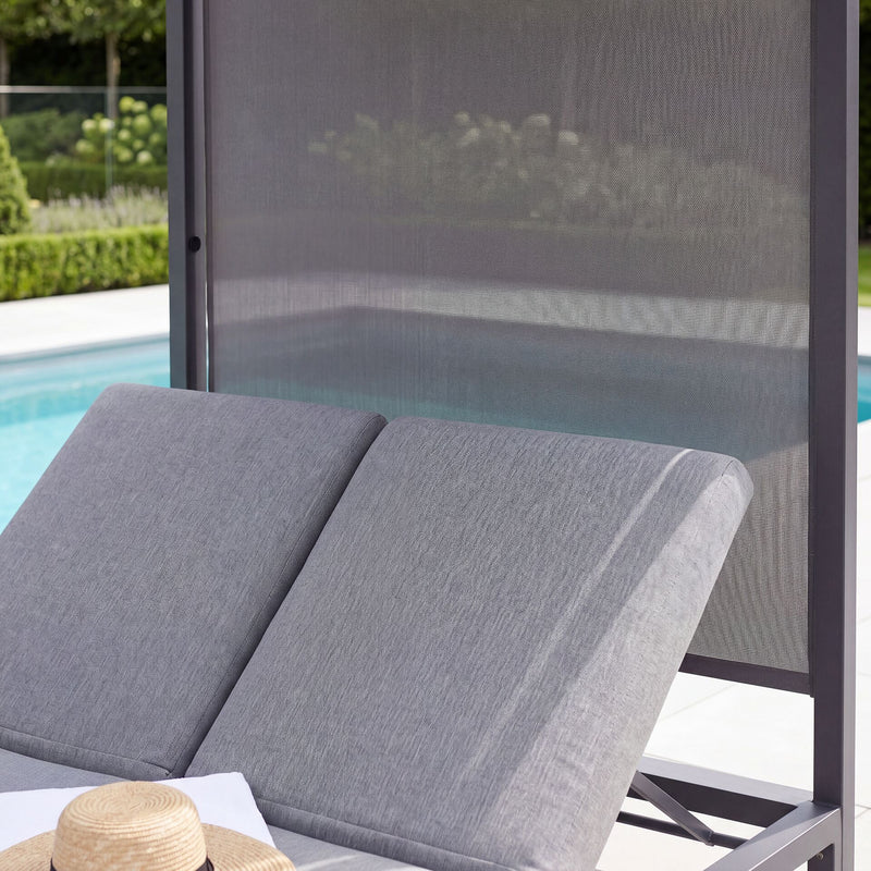 Maze - Outdoor Fabric Allure Cabana Double Sunlounger - Zinc Grey