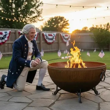 Kings Cauldron 41 Hemispherical Fire Pit – Heavy-Duty Patina Steel Outdoor Fire Bowl