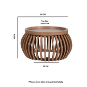 Indus Solid Wood Small Round Low Coffee Table - image 5