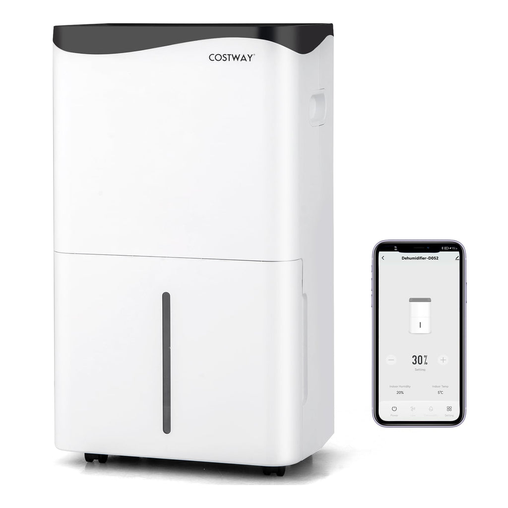 Portable 50L/Day Dehumidifier with App and Wifi for Home Damp