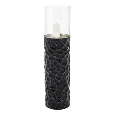 Akola Black and Gold Finish Large Floor Standing Hurricane Candle Holder - image 2