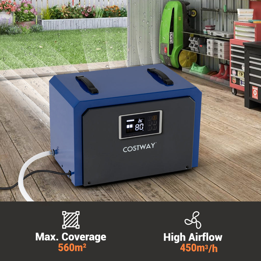 60L Crawl Space Dehumidifier with Drain Hose and 24H Timer