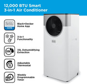 BLACK+DECKER Home app smart Wi-Fi control screen for the BXAC40035GB portable air conditioner