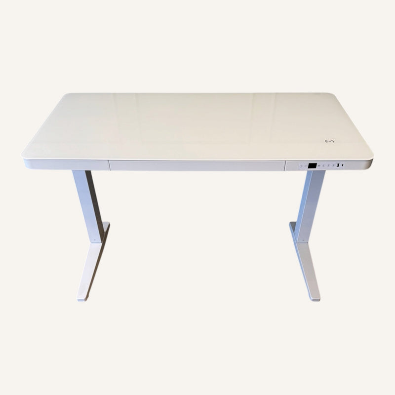 E-Max Electric Height Adjustable Desk White (Glass Top) – Purus Life - image 3