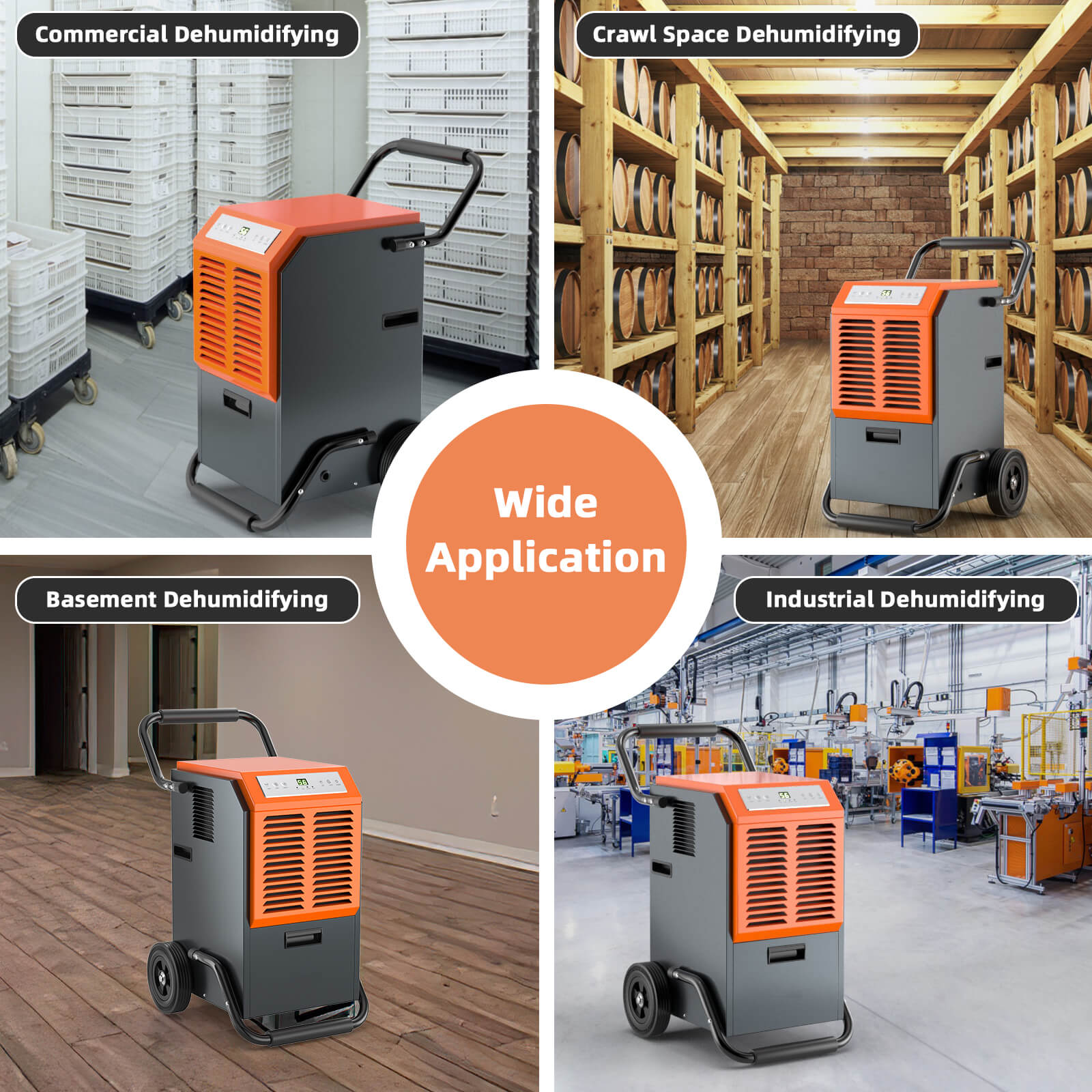 63L Commercial Dehumidifier with 24H Timer and Auto Defrost