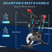 HOMCOM Indoor Exercise Bike with Adjustable Height, Resistance - image 6