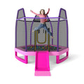 7 Feet Hexagonal Trampoline with Slide and Safety Enclosure Net