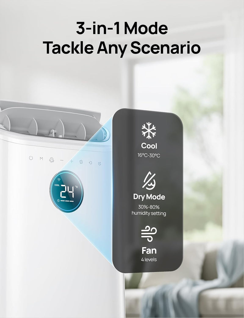 Dreo Smart 3-in-1 Portable Air Conditioner 12,000 BTU Wi-Fi AC516S – White