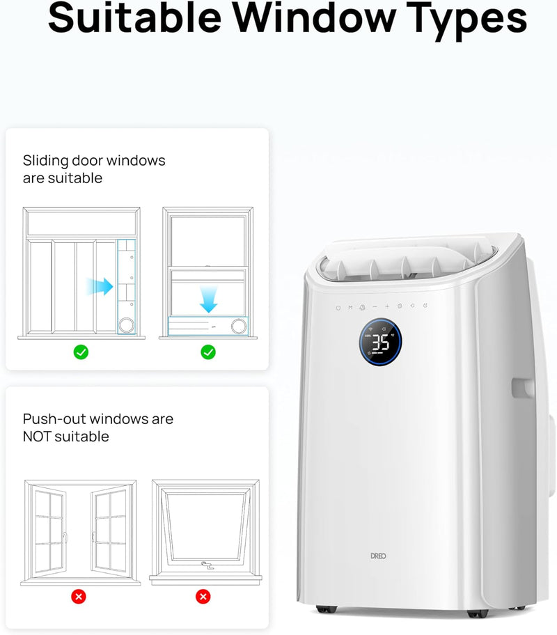 Dreo Smart 3-in-1 Portable Air Conditioner 12,000 BTU Wi-Fi AC516S – White