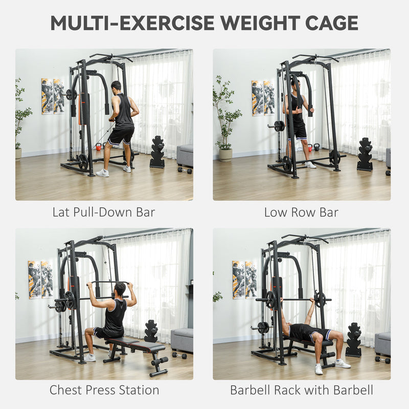 SPORTNOW Multi-Gym Smith Machine Power Cage for Home Gym Weight Lifting - image 3