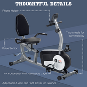 HOMCOM Exercise Bike with LCD Display, Quiet 8-Level Magnetic Resistance - image 8