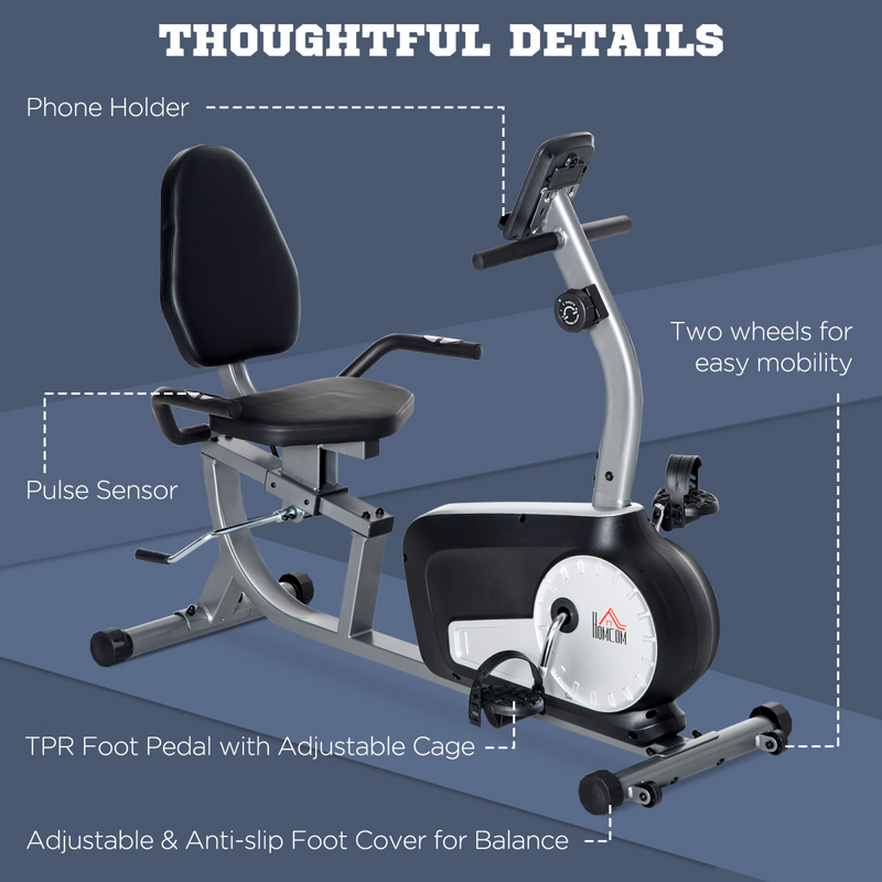 HOMCOM Exercise Bike with LCD Display, Quiet 8-Level Magnetic Resistance - image 8
