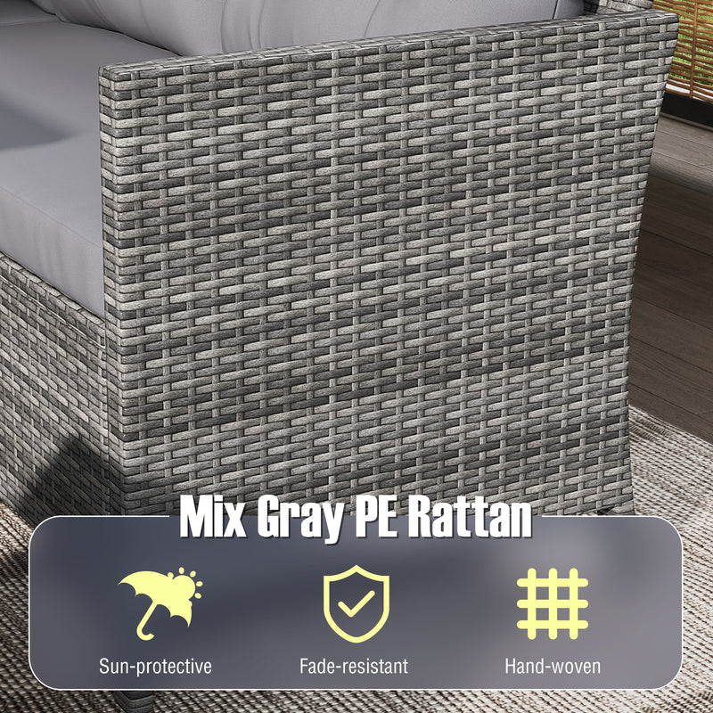 7 Pieces Patio Dining Furniture Set Grey - Overview