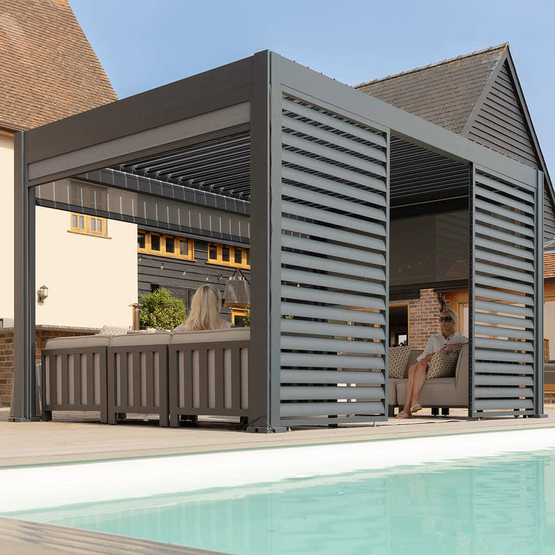 Eden 4x4 Pergola Grey, leg and footplate detail