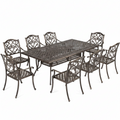 Outsunny 9-Piece Cast Aluminium Dining Set Bronze Patio