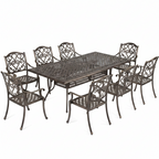 Outsunny 9-Piece Cast Aluminium Dining Set Bronze Patio