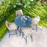 Maze Regal 4 Seat Round Bar Set Oatmeal - angle view 2