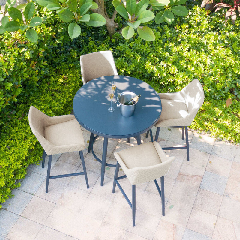 Maze Regal 4 Seat Round Bar Set Oatmeal - angle view 2
