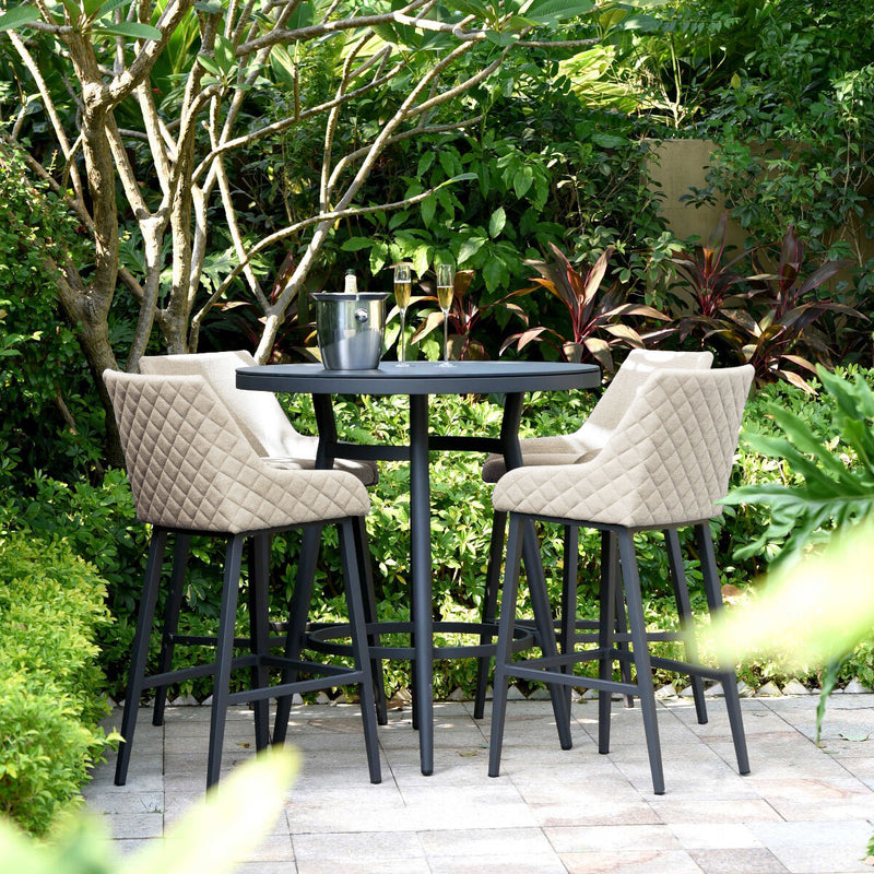 Maze Regal 4 Seat Round Bar Set Oatmeal - angle view