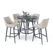 Maze Regal 4 Seat Round Bar Set Oatmeal - lifestyle view