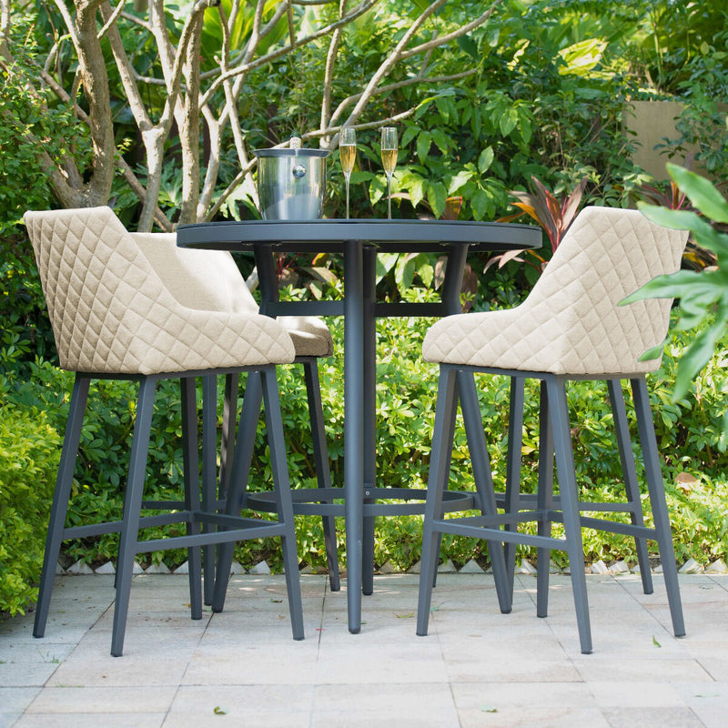 Maze Regal 4 Seat Round Bar Set Oatmeal - detail view