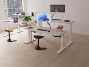 Spry Task Operator Stool – Black Fabric, office lifestyle shot