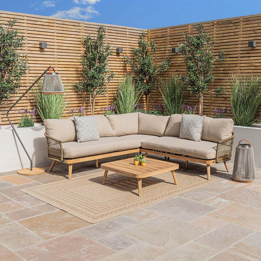 Maze Bali Rope Weave Corner Sofa Set with Large Square Coffee Table - hero