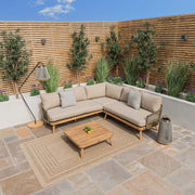 Maze Bali Rope Weave Corner Sofa Set with Large Square Coffee Table - detail view