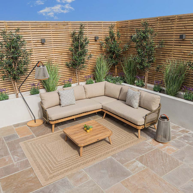 Maze Bali Rope Weave Corner Sofa Set with Large Square Coffee Table - detail view