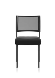 Brunswick Medium Back Stacking Visitor Chair - Black Frame, No Arms - angle view