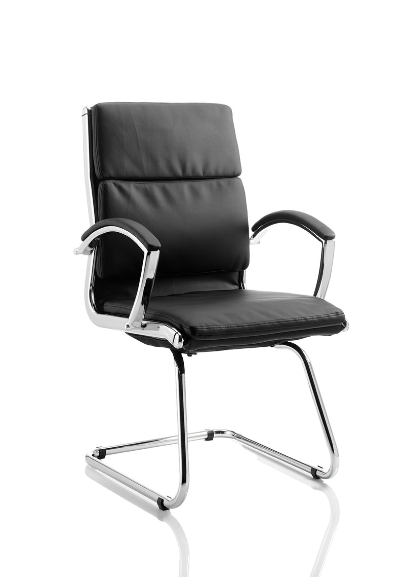 Classic Medium Back Cantilever Visitor Chair - Black, alternate angle
