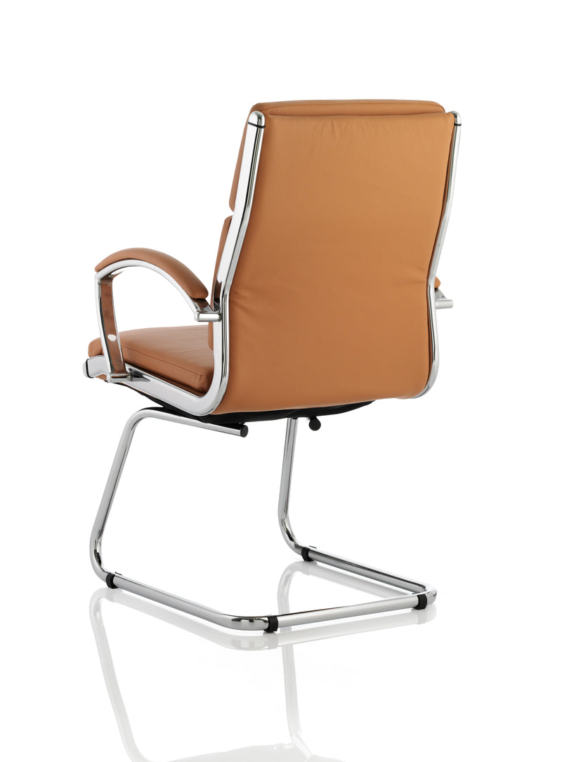 Classic Medium Back Cantilever Visitor Chair - Tan, side profile detail