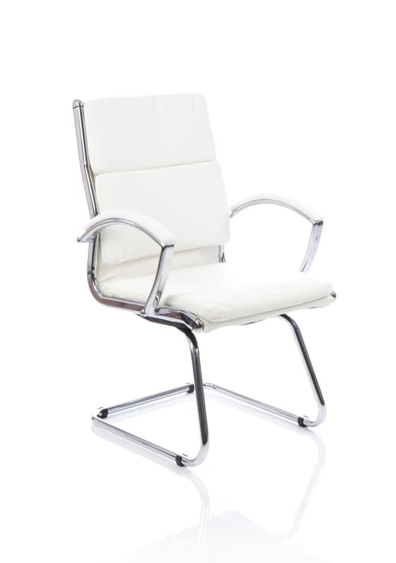 Classic Medium Back Cantilever Visitor Chair - White, alternate angle