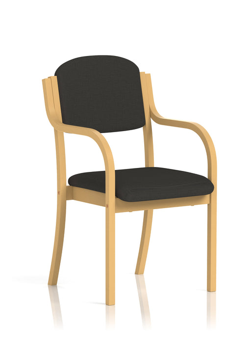 Madrid Wooden Frame Visitor Chair - Black