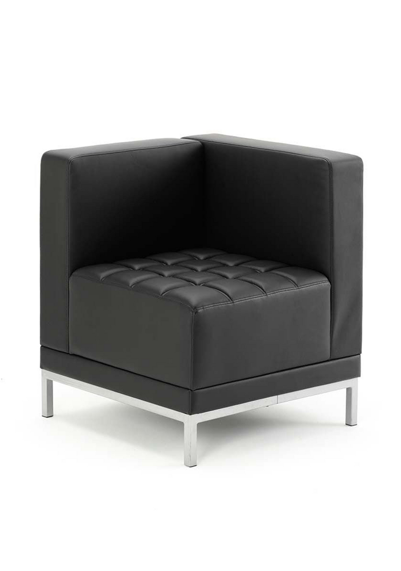 Infinity Modular Corner Unit Sofa Chair - Black Soft Bonded Leather