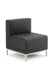 Infinity Modular Straight Back Sofa Chair - Black Soft Bonded Leather
