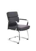 Advocate Medium Back Leather Visitor Chair with Arms