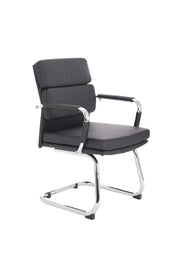 Advocate Medium Back Leather Visitor Chair - Black front view